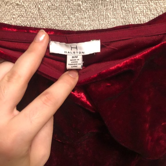 Red Velvet Halston Cocktail Dress - Picture 2 of 2